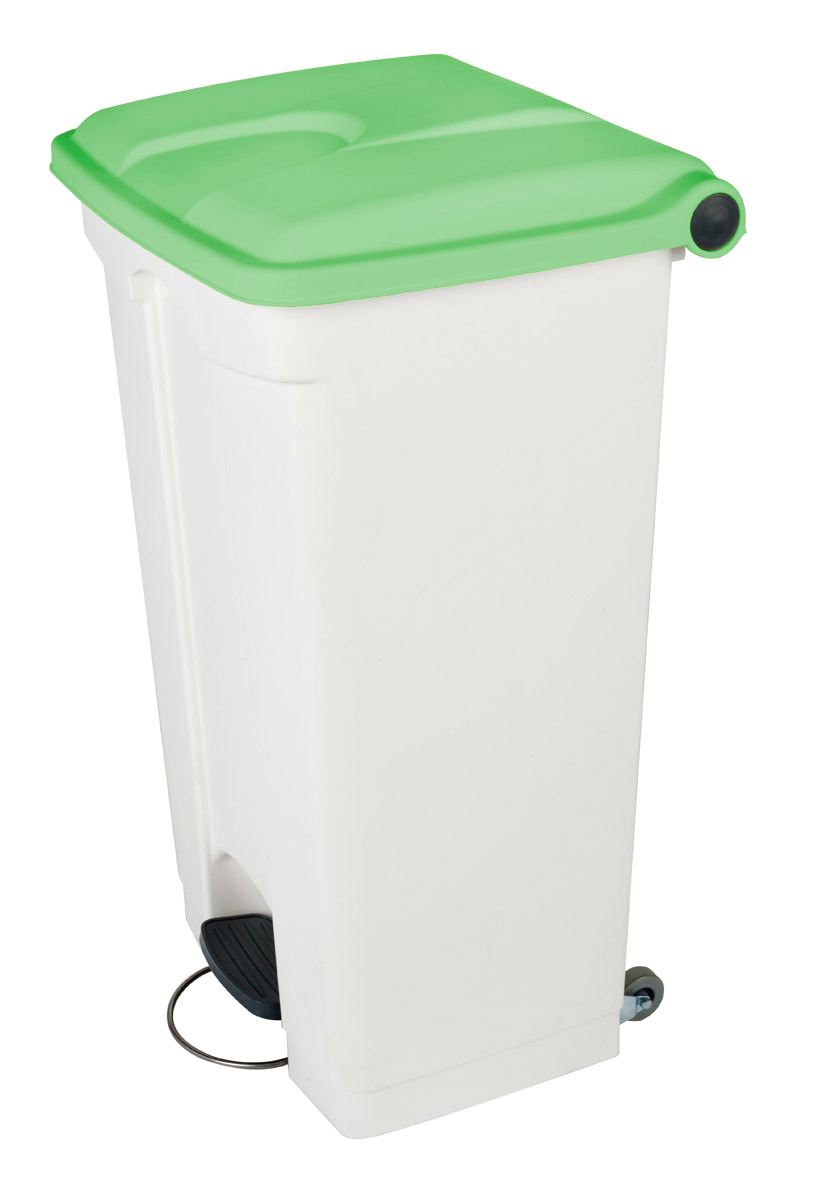 CONTENEDOR 90L blanco tapa verde